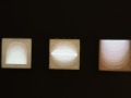 Lysværk I-III, 2021. Kinapapir og kalke på LED lampe 60x60 cm